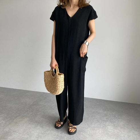 V-neck Jumpersuit Women summer 2025
